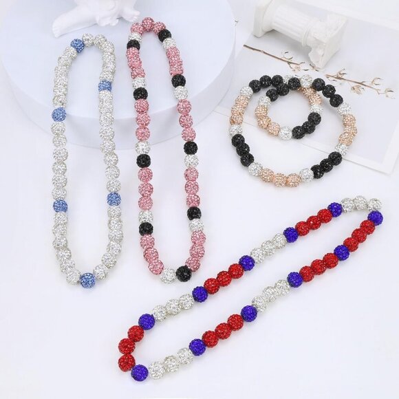 Baseball Necklace Beaded for Men, Bling Ice 16in/18in/20in Shiny Baseball Chain - Picture 8 of 9